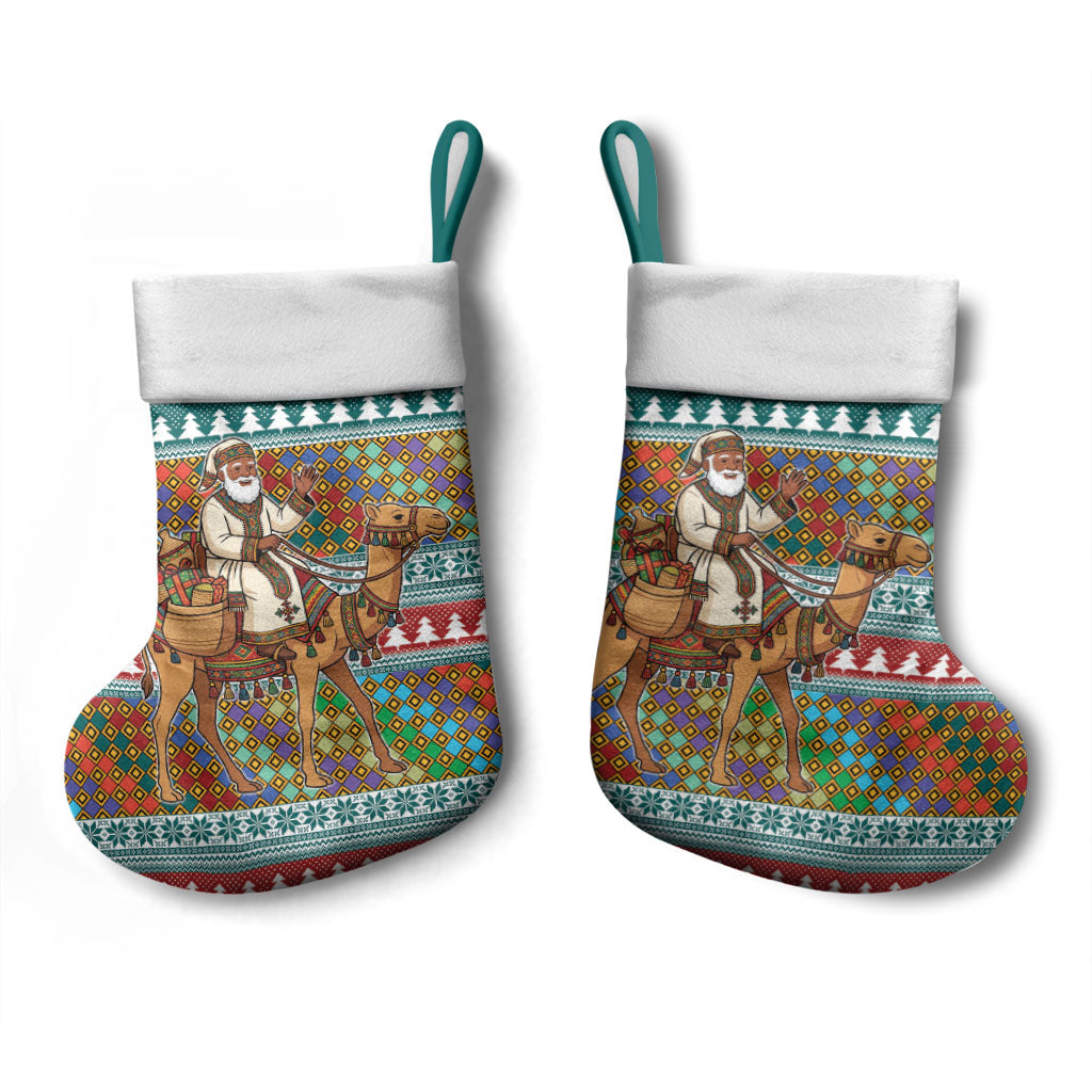 Eritrea Christmas Santa Camel Christmas Stocking Tigrinya Woven Textile