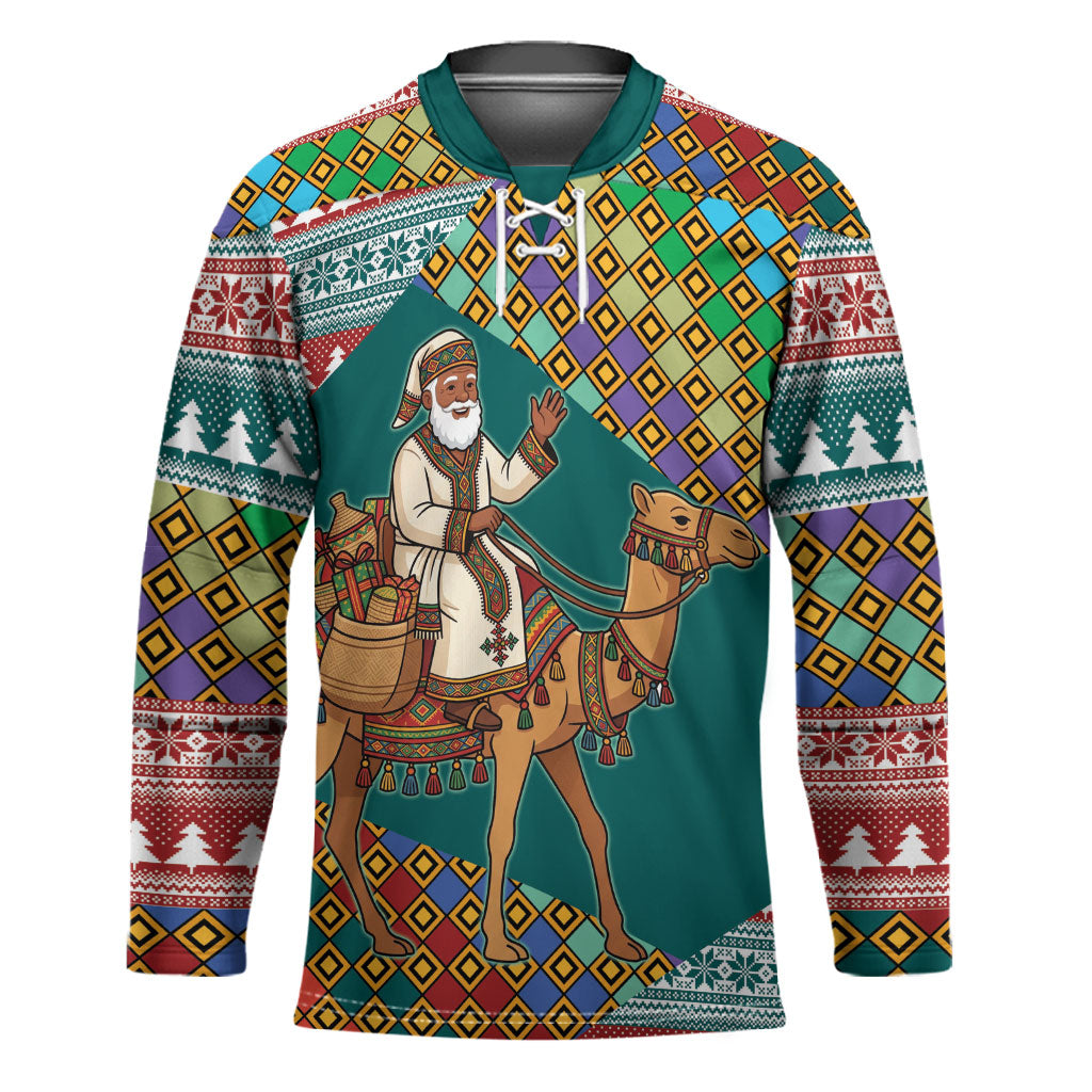 Eritrea Christmas Santa Camel Hockey Jersey Tigrinya Woven Textile