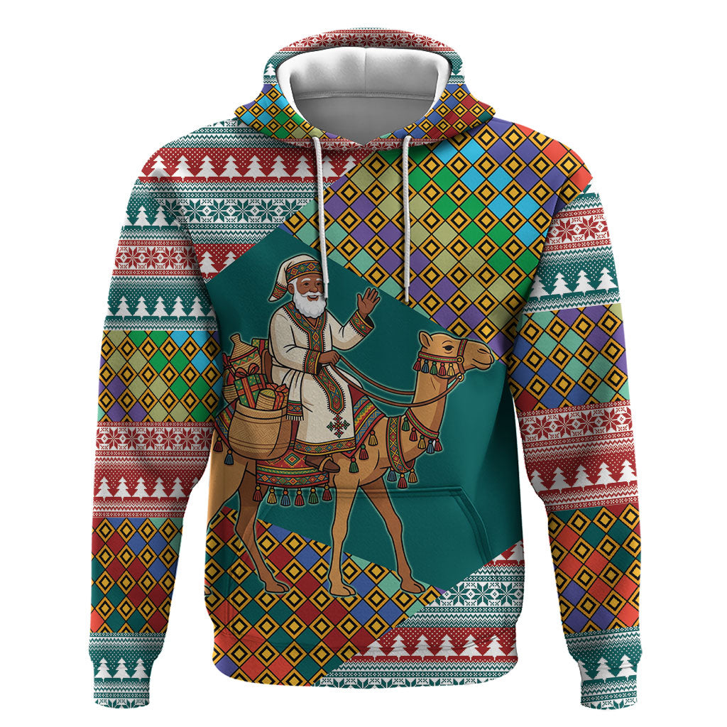 Eritrea Christmas Santa Camel Hoodie Tigrinya Woven Textile