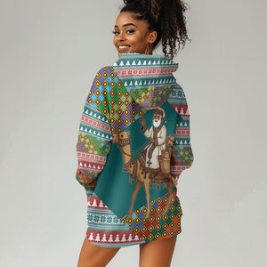 Eritrea Christmas Santa Camel Hoodie Dress Tigrinya Woven Textile