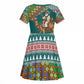 Eritrea Christmas Santa Camel Kid Short Sleeve Dress Tigrinya Woven Textile