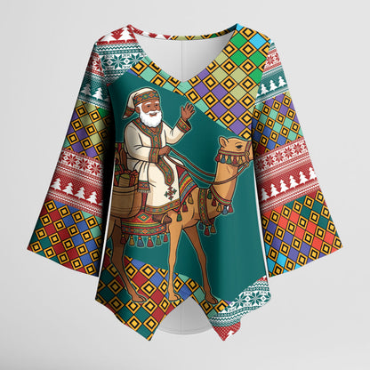 Eritrea Christmas Santa Camel Kimono Sleeve Blouse Tigrinya Woven Textile