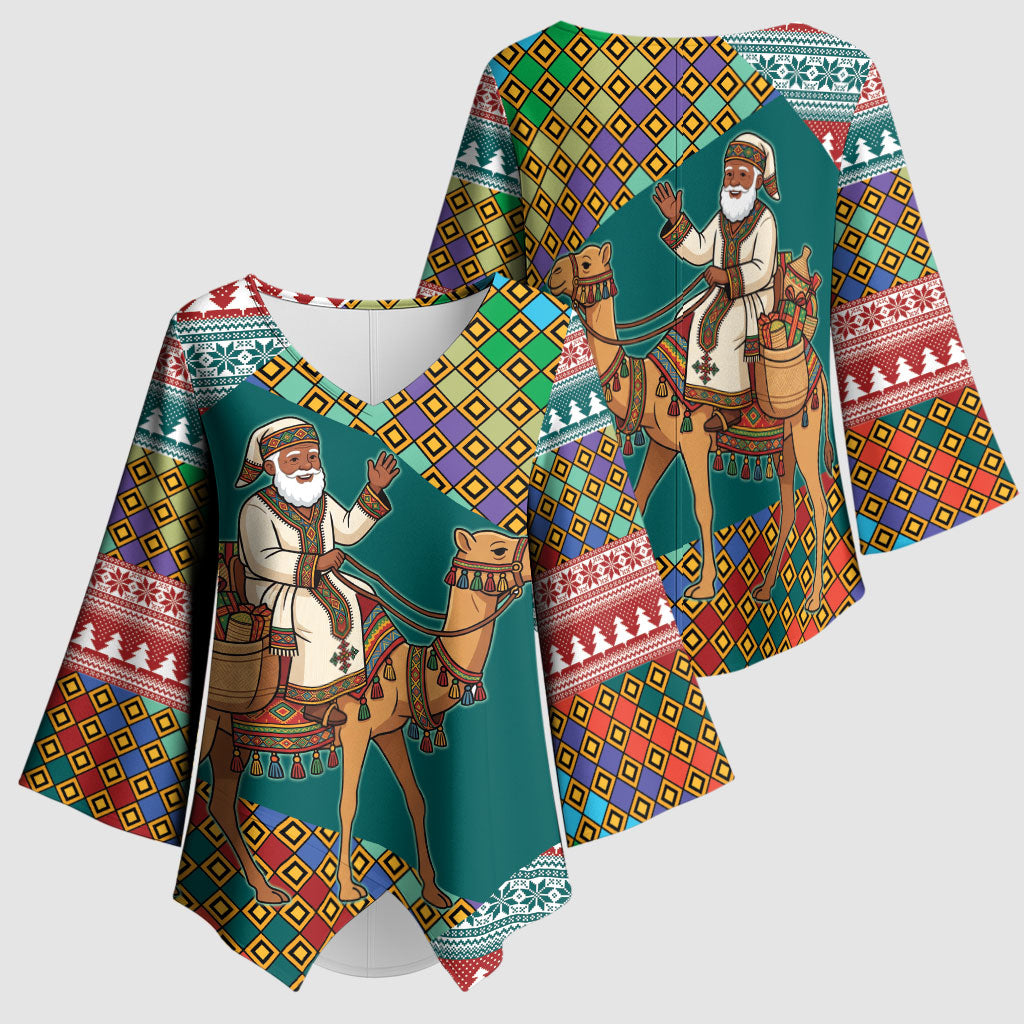 Eritrea Christmas Santa Camel Kimono Sleeve Blouse Tigrinya Woven Textile