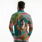 Eritrea Christmas Santa Camel Long Sleeve Polo Shirt Tigrinya Woven Textile