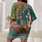 Eritrea Christmas Santa Camel Off Shoulder Short Dress Tigrinya Woven Textile