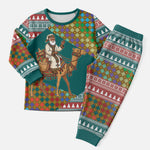 Eritrea Christmas Santa Camel Christmas Pajama Set Tigrinya Woven Textile