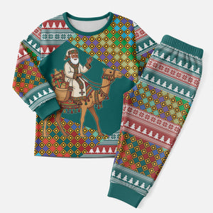 Eritrea Christmas Santa Camel Christmas Pajama Set Tigrinya Woven Textile