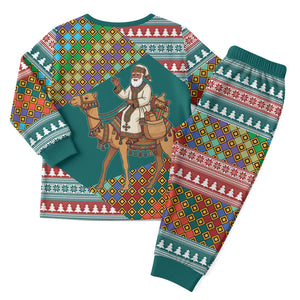 Eritrea Christmas Santa Camel Christmas Pajama Set Tigrinya Woven Textile