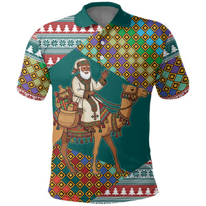 Eritrea Christmas Santa Camel Polo Shirt Tigrinya Woven Textile