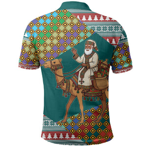 Eritrea Christmas Santa Camel Polo Shirt Tigrinya Woven Textile