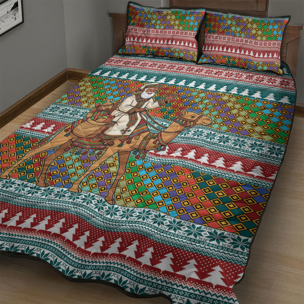 Eritrea Christmas Santa Camel Quilt Bed Set Tigrinya Woven Textile