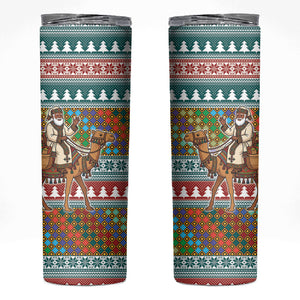 Eritrea Christmas Santa Camel Skinny Tumbler Tigrinya Woven Textile