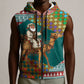 Eritrea Christmas Santa Camel Sleeveless Zip Hoodie Tigrinya Woven Textile