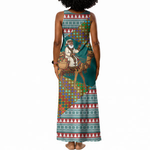 Eritrea Christmas Santa Camel Tank Maxi Dress Tigrinya Woven Textile