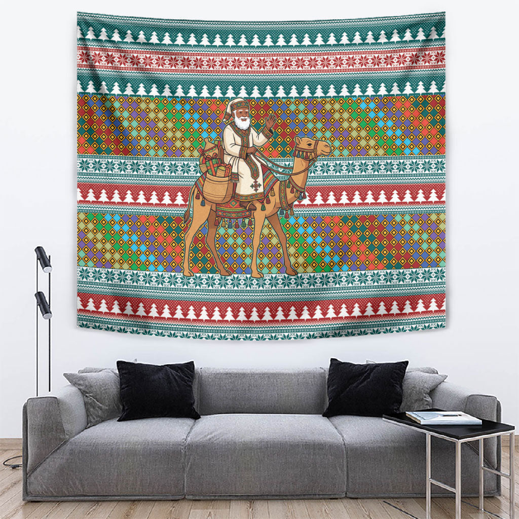 Eritrea Christmas Santa Camel Tapestry Tigrinya Woven Textile