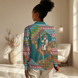 Eritrea Christmas Santa Camel Women Casual Shirt Tigrinya Woven Textile