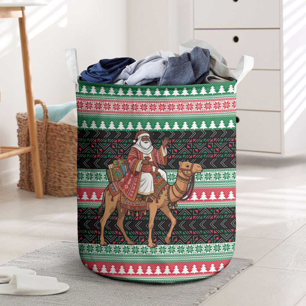 Sudan Christmas Santa Dromedary Camel Laundry Basket Sudanese Tobe Inspired Textile