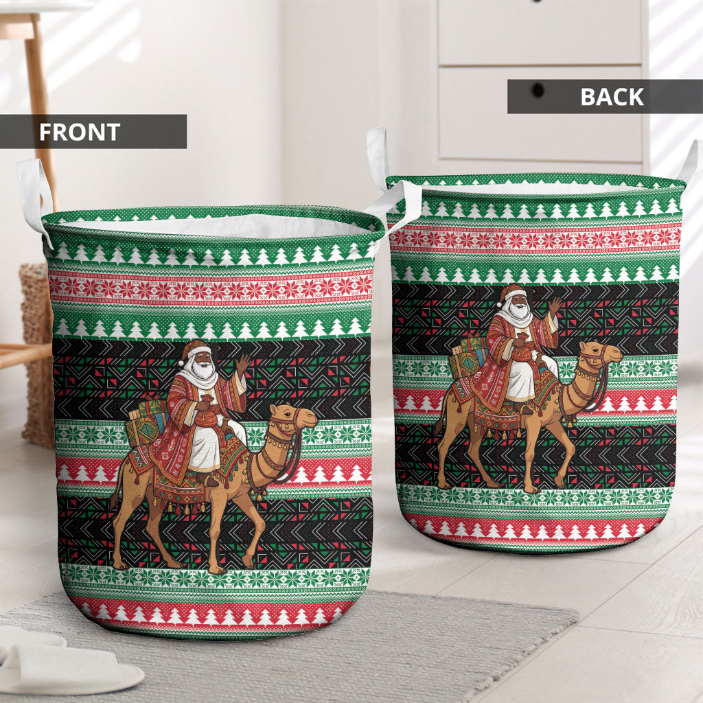 Sudan Christmas Santa Dromedary Camel Laundry Basket Sudanese Tobe Inspired Textile