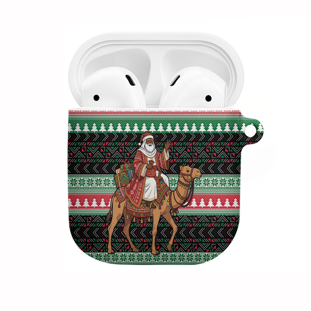 Sudan Christmas Santa Dromedary Camel AirPods Case Sudanese Tobe Inspired Textile