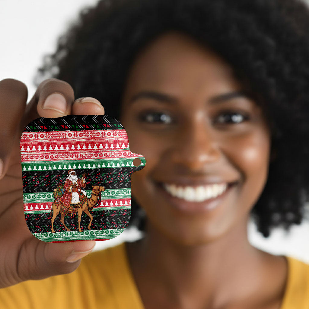 Sudan Christmas Santa Dromedary Camel AirPods Case Sudanese Tobe Inspired Textile