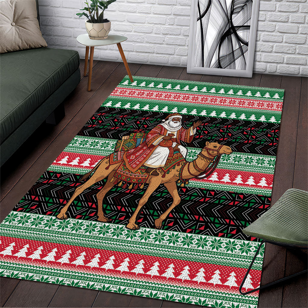 Sudan Christmas Santa Dromedary Camel Area Rug Sudanese Tobe Inspired Textile