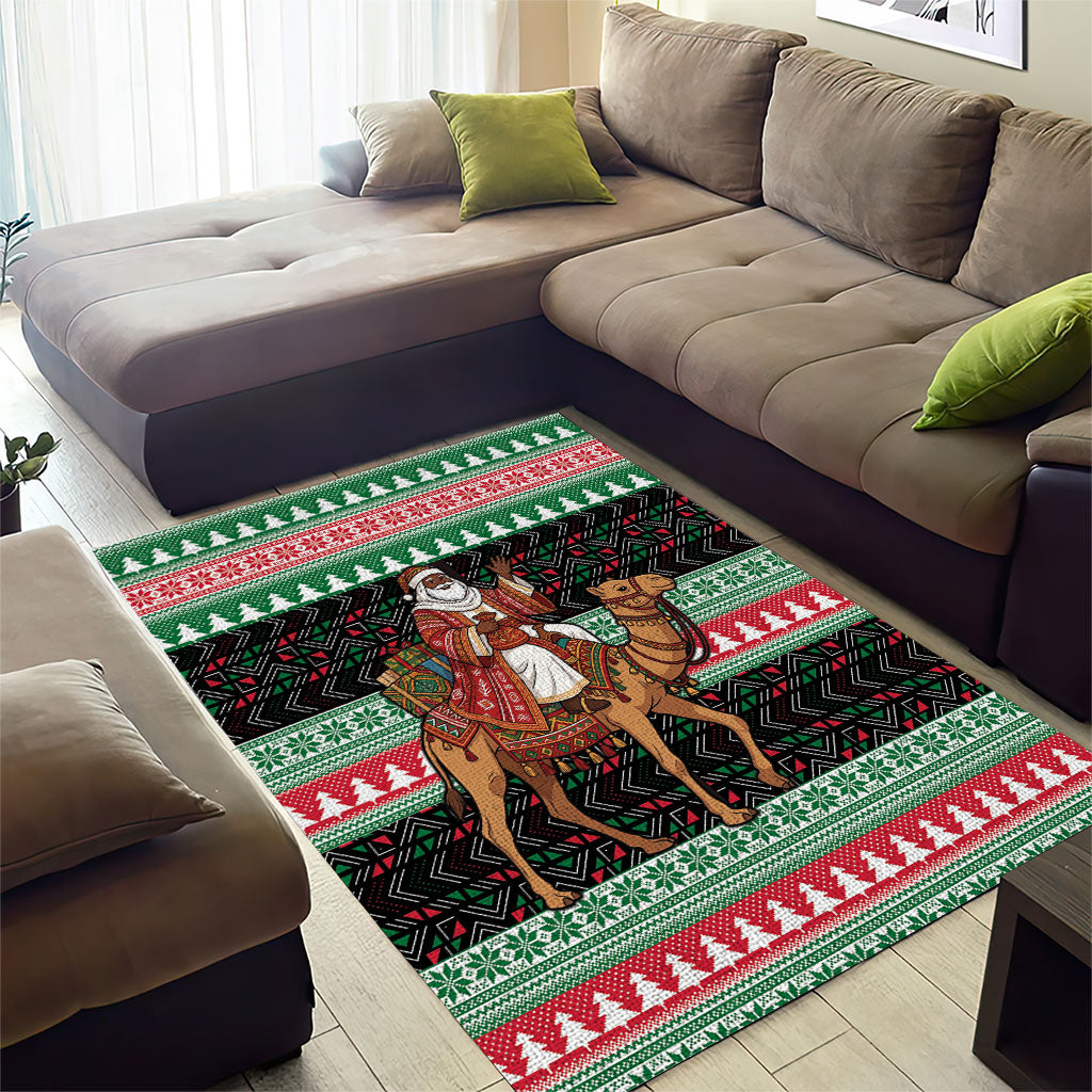 Sudan Christmas Santa Dromedary Camel Area Rug Sudanese Tobe Inspired Textile