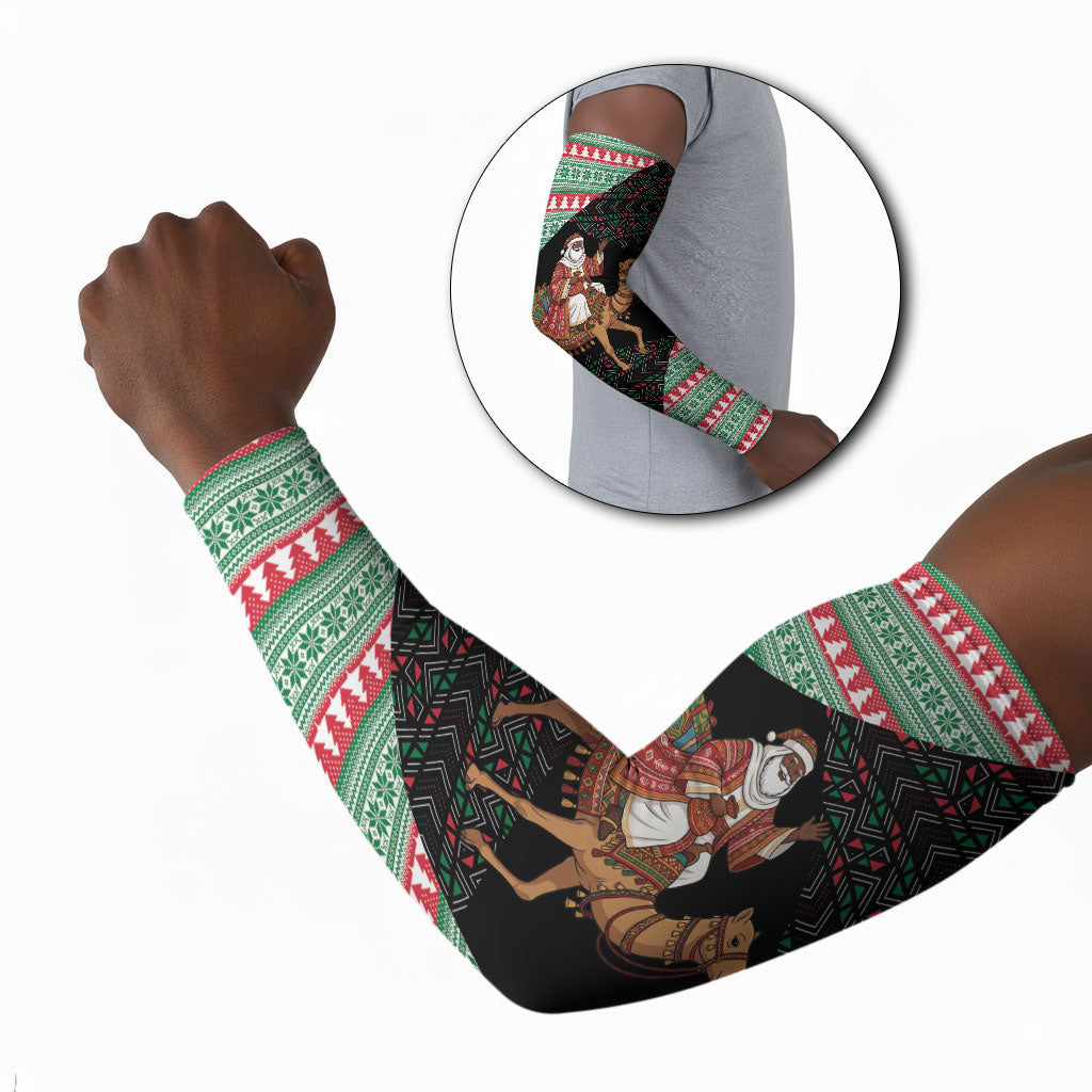 Sudan Christmas Santa Dromedary Camel Arm Sleeves Sudanese Tobe Inspired Textile