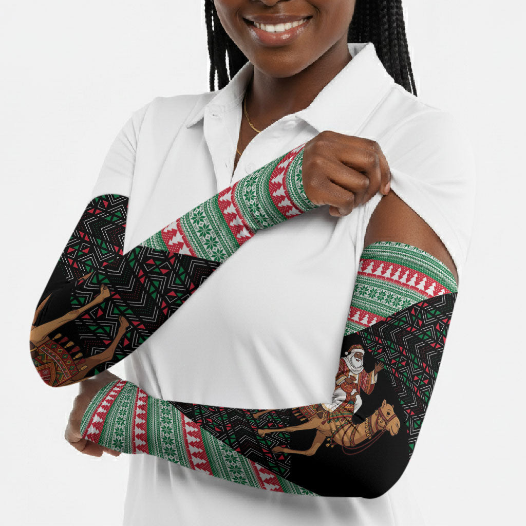Sudan Christmas Santa Dromedary Camel Arm Sleeves Sudanese Tobe Inspired Textile