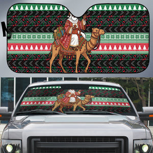 Sudan Christmas Santa Dromedary Camel Auto Sun Shade Sudanese Tobe Inspired Textile