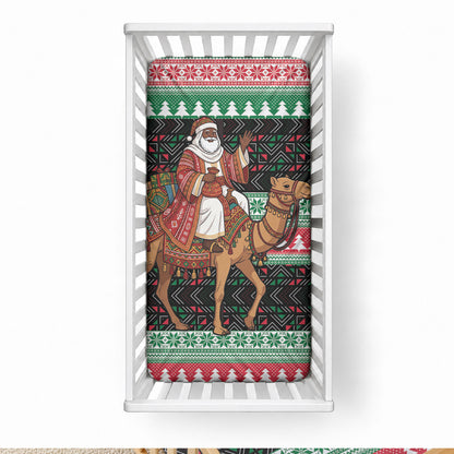 Sudan Christmas Santa Dromedary Camel Baby Bed Cover Sudanese Tobe Inspired Textile