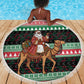 Sudan Christmas Santa Dromedary Camel Beach Blanket Sudanese Tobe Inspired Textile