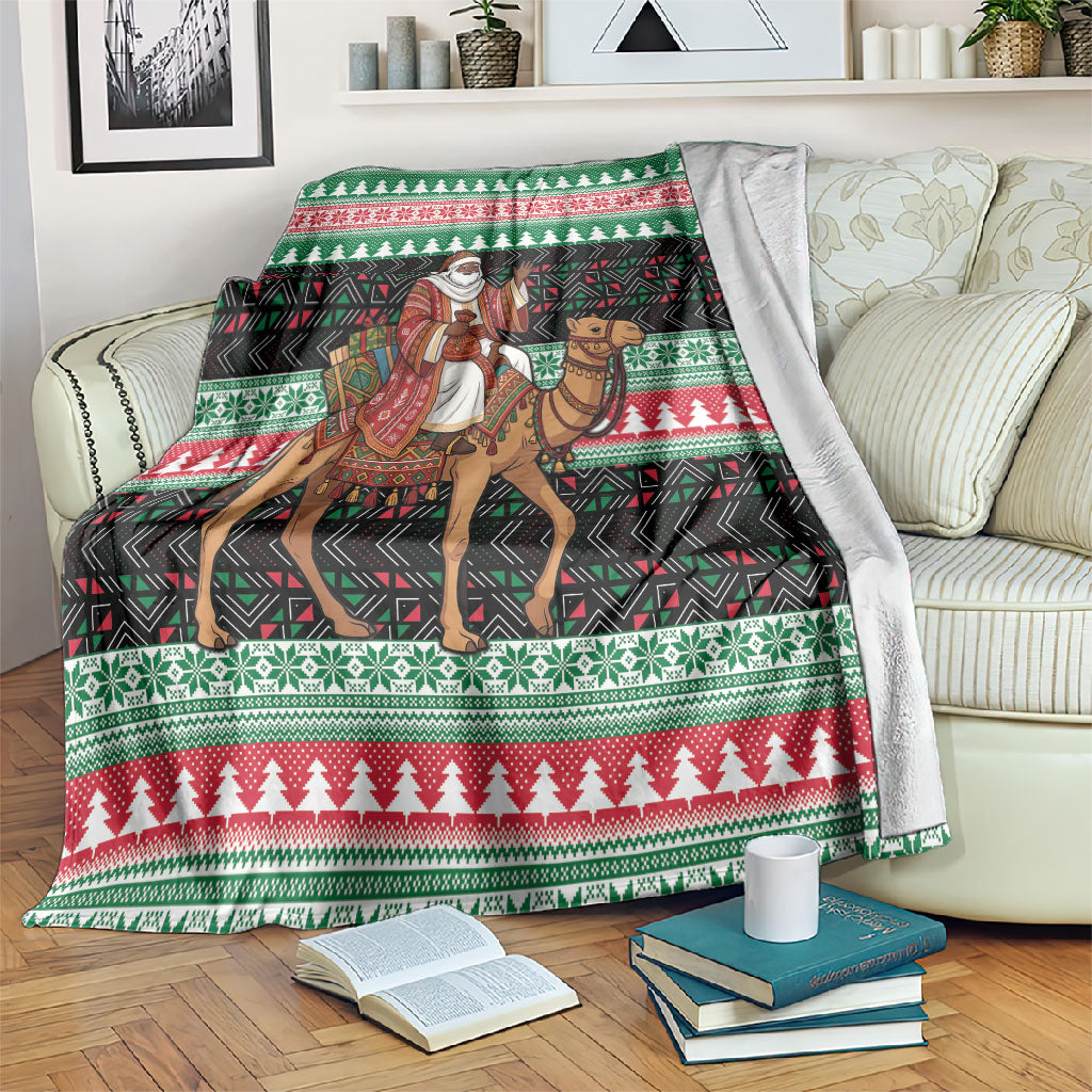 Sudan Christmas Santa Dromedary Camel Blanket Sudanese Tobe Inspired Textile