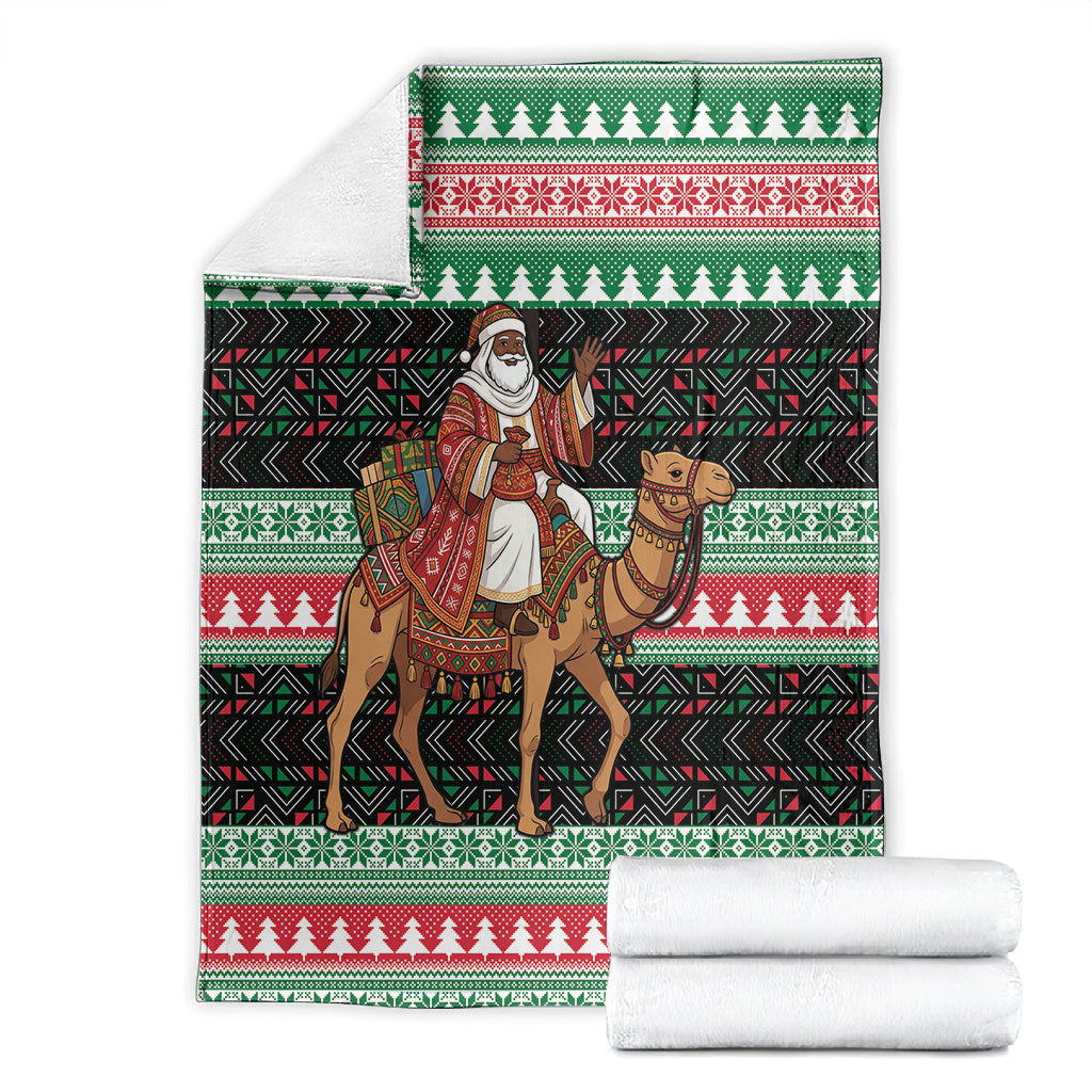 Sudan Christmas Santa Dromedary Camel Blanket Sudanese Tobe Inspired Textile