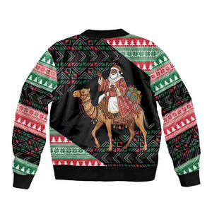 Sudan Christmas Santa Dromedary Camel Bomber Jacket Sudanese Tobe Inspired Textile