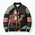 Sudan Christmas Santa Dromedary Camel Bomber Puffer Jacket Sudanese Tobe Inspired Textile