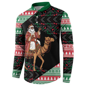 Sudan Christmas Santa Dromedary Camel Button Sweatshirt Sudanese Tobe Inspired Textile