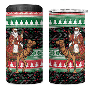 Sudan Christmas Santa Dromedary Camel 4 in 1 Can Cooler Tumbler Sudanese Tobe Inspired Textile