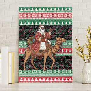 Sudan Christmas Santa Dromedary Camel Canvas Wall Art Sudanese Tobe Inspired Textile