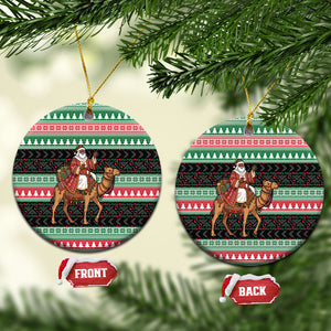 Sudan Christmas Santa Dromedary Camel Ceramic Ornament Sudanese Tobe Inspired Textile
