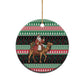 Sudan Christmas Santa Dromedary Camel Ceramic Ornament Sudanese Tobe Inspired Textile