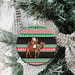 Sudan Christmas Santa Dromedary Camel Ceramic Ornament Sudanese Tobe Inspired Textile