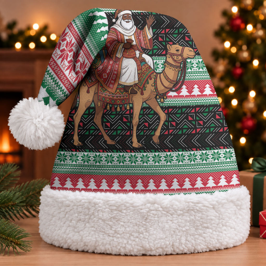 Sudan Christmas Santa Dromedary Camel Christmas Santa Hat Sudanese Tobe Inspired Textile