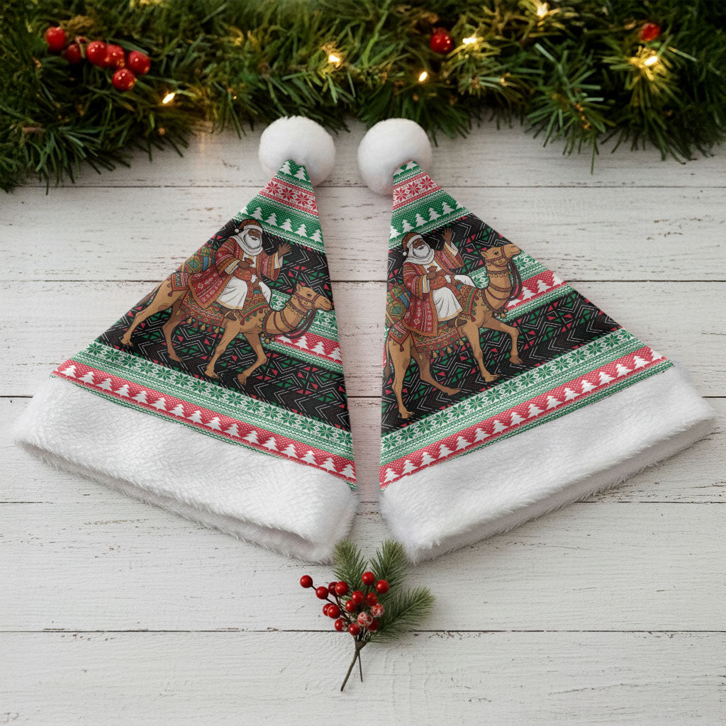 Sudan Christmas Santa Dromedary Camel Christmas Santa Hat Sudanese Tobe Inspired Textile