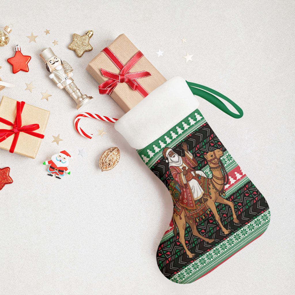 Sudan Christmas Santa Dromedary Camel Christmas Stocking Sudanese Tobe Inspired Textile