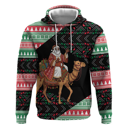 Sudan Christmas Santa Dromedary Camel Hoodie Sudanese Tobe Inspired Textile