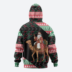 Sudan Christmas Santa Dromedary Camel Hoodie Sudanese Tobe Inspired Textile