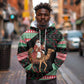 Sudan Christmas Santa Dromedary Camel Hoodie Sudanese Tobe Inspired Textile