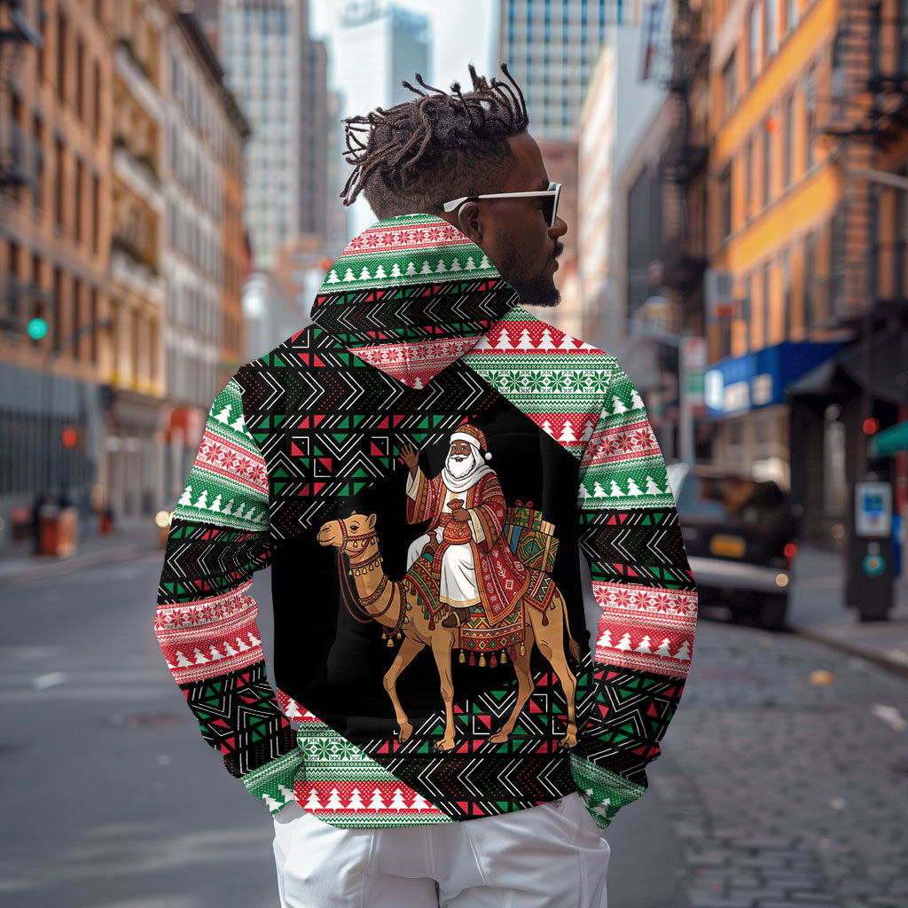 Sudan Christmas Santa Dromedary Camel Hoodie Sudanese Tobe Inspired Textile