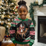 Sudan Christmas Santa Dromedary Camel Kid Ugly Christmas Sweater Sudanese Tobe Inspired Textile
