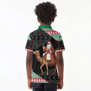 Sudan Christmas Santa Dromedary Camel Kid Polo Shirt Sudanese Tobe Inspired Textile